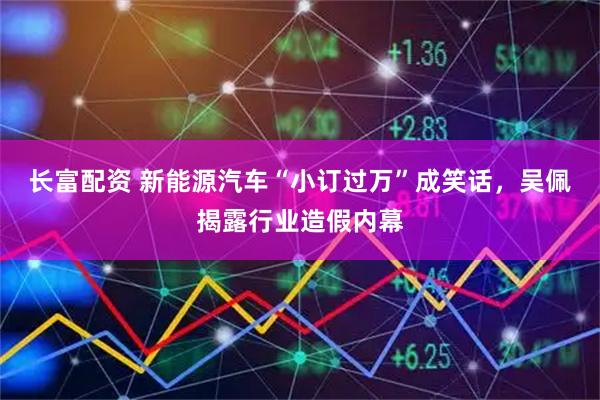 长富配资 新能源汽车“小订过万”成笑话，吴佩揭露行业造假内幕